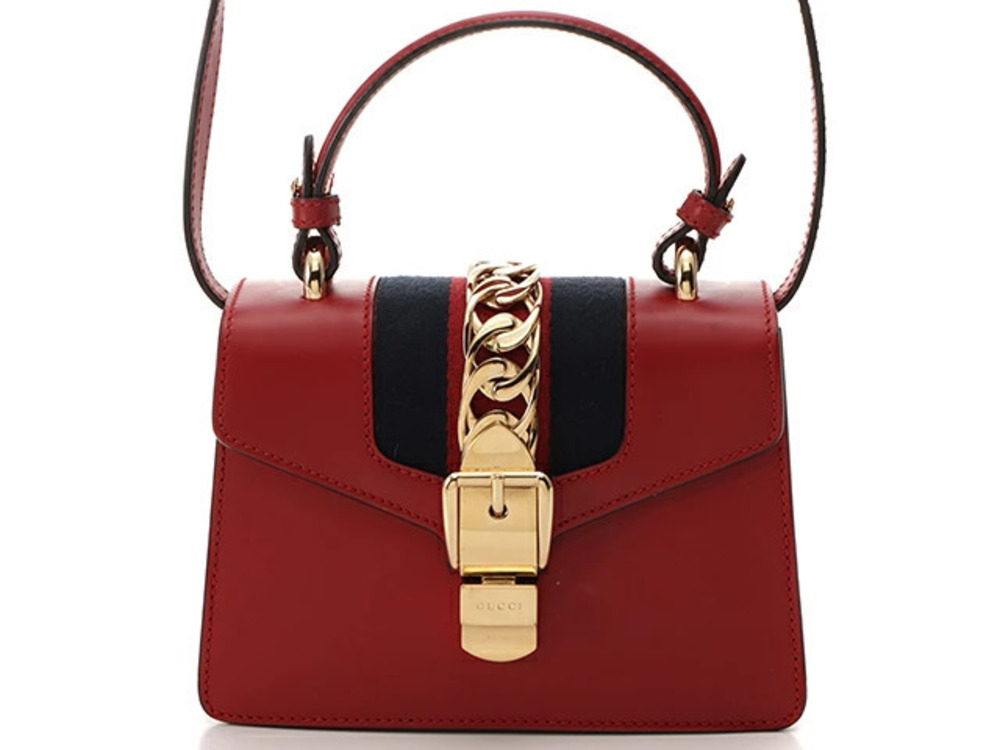 Gucci Sylvie Shoulder Bag Red Calfskin